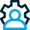 Icon of person with cog